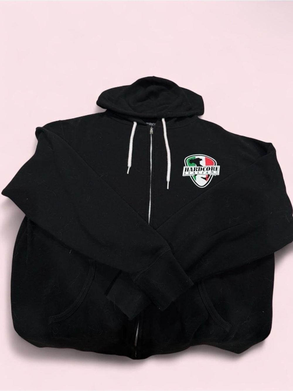 Hardcore Italian Black Zip-Up Hoodie